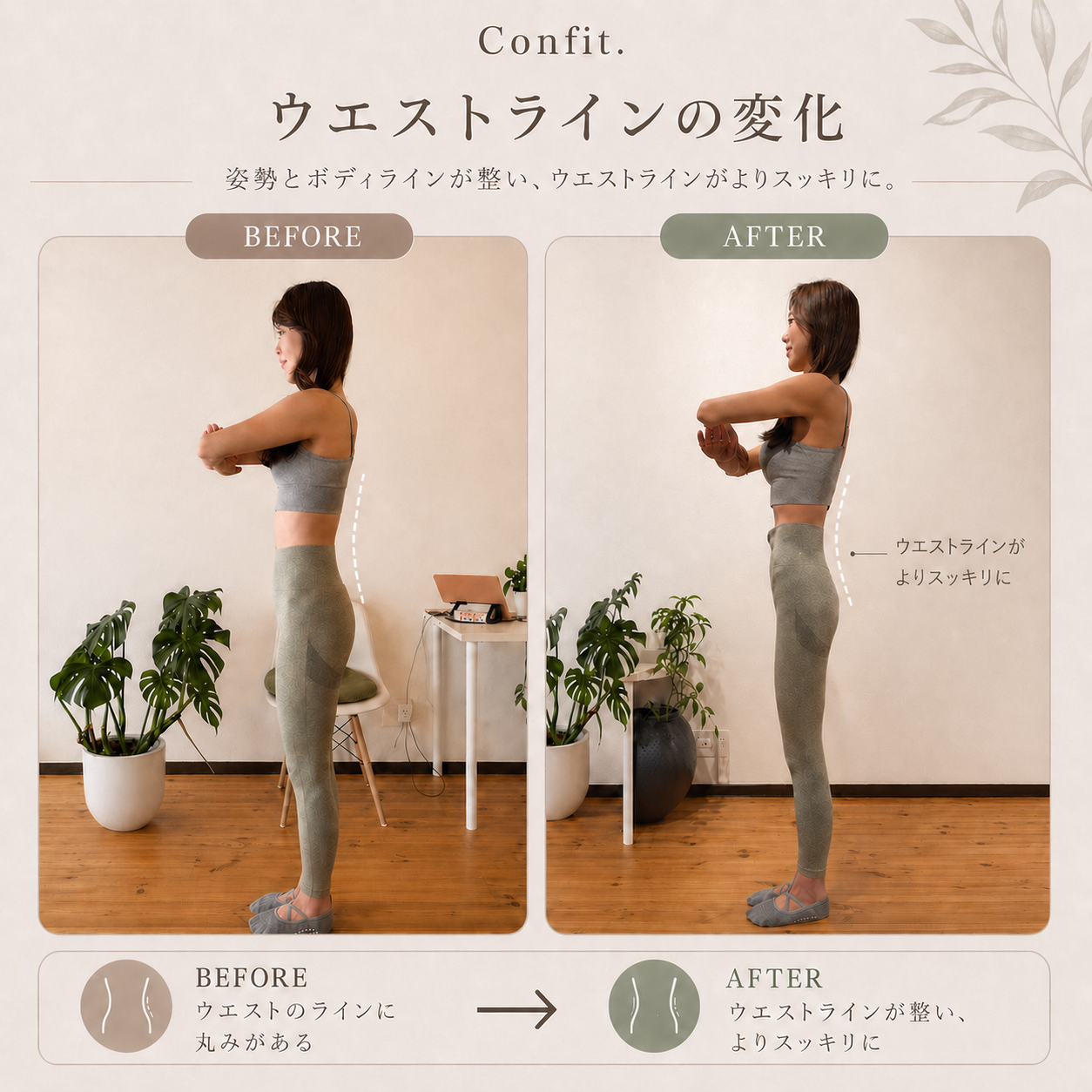 ウエストラインの変化 Before/After